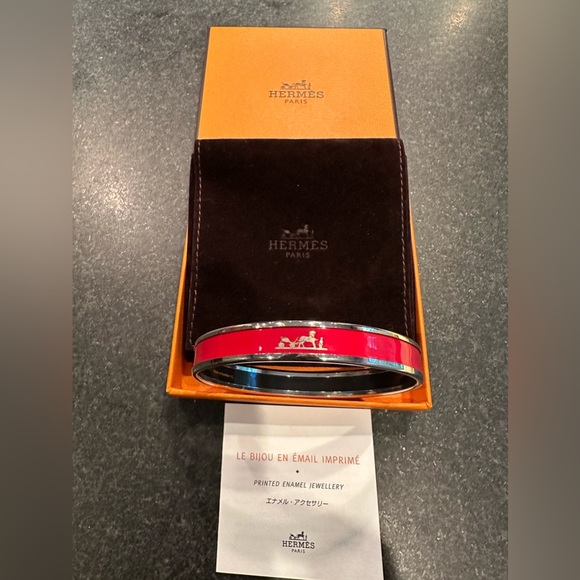 HERMÉS Caleche Enamel Narrow Bangle - Picture 6 of 8